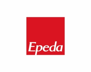 LOGO-epeda Carré rouge avec le mot « Epeda » en police blanche stylisée en bas à droite, rappelant l'élégance que l'on retrouve dans un canapé parisien. Canape Paris by Atelier Bis