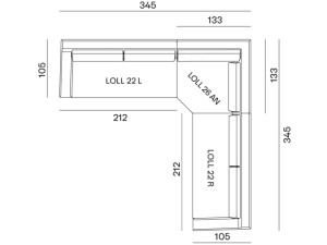 Découvrez notre canapé modulable en L, gage de qualité et de design. Avec des dimensions pensées pour le confort, sa largeur totale s'étend jusqu'à 345 cm, la section la plus longue s'étend sur 212 cm et sa profondeur est de 105 cm. Parfait pour n'importe quel showroom ou votre refuge parisien. Canape Paris by Atelier Bis