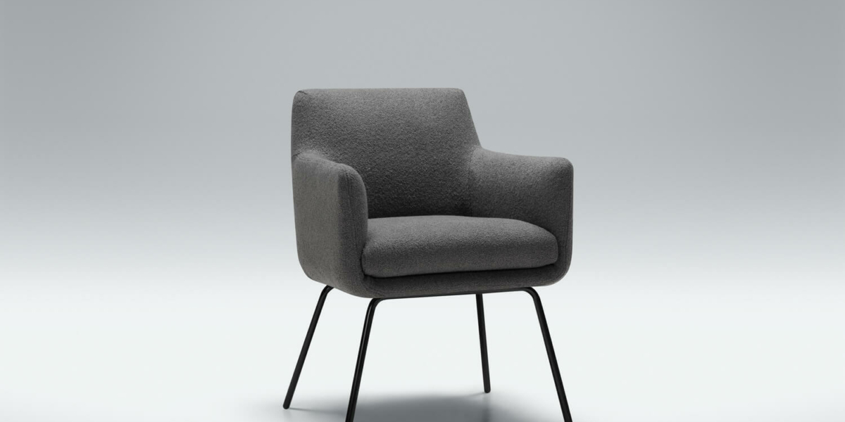 Fauteuil Moa Bistro en lin beige près d'une grande baie vitrée Placé près d'une grande baie vitrée, le fauteuil en lin beige bénéficie d'une lumière naturelle abondante, parfait pour se détendre en lisant.
