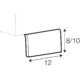 Dessin au trait d'un objet rectangulaire, dont les dimensions sont indiquées comme suit : 12 de large et 8/10 de haut. Canape Paris by Atelier Bis