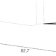 Dessin au trait de deux pieds de table coudés avec mesures : 82,7 cm de large et 14 cm de haut. Canape Paris by Atelier Bis