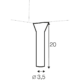 Dessin technique d'un trou fraisé de 20 mm de profondeur et de 3,5 mm de diamètre à la base. Canape Paris by Atelier Bis