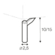 Dessin technique d'un objet cylindrique à bout pointu, d'une hauteur de 10/15 unités et d'un diamètre de 2,5 unités. Canape Paris by Atelier Bis